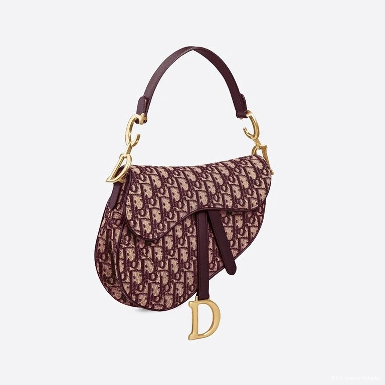 Cheap Oblique Saddle Motif Dior Canvas Bag Burgundy 0715 Luxury